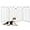 White, variant on Freestanding Dog Gate, 3 Panel 60 in Wide 24 in Tall Pet Gates for Dogs, Dog Fences Indoor for House, Stairs, Doorways, Brown