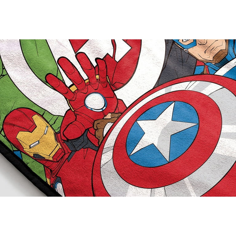 Couverture pour enfants Marvel Avengers (50x60), Captain America, Iron Man  et Hulk