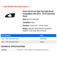 thumbnail image 2 of Front Left Driver Side Fog Light Bezel - Compatible with 2012 - 2016 Chevy Sonic 2013 2014 2015, 2 of 2