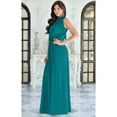 thumbnail image 2 of KOH KOH Long Sleeveless Bridesmaid Wedding Party Guest Summer Flowy Casual Brides Formal Evening Sexy Halter Neck Maxi Dress Gown For Women Blue Green Jade XX-Large 18-20 NT012, 2 of 3