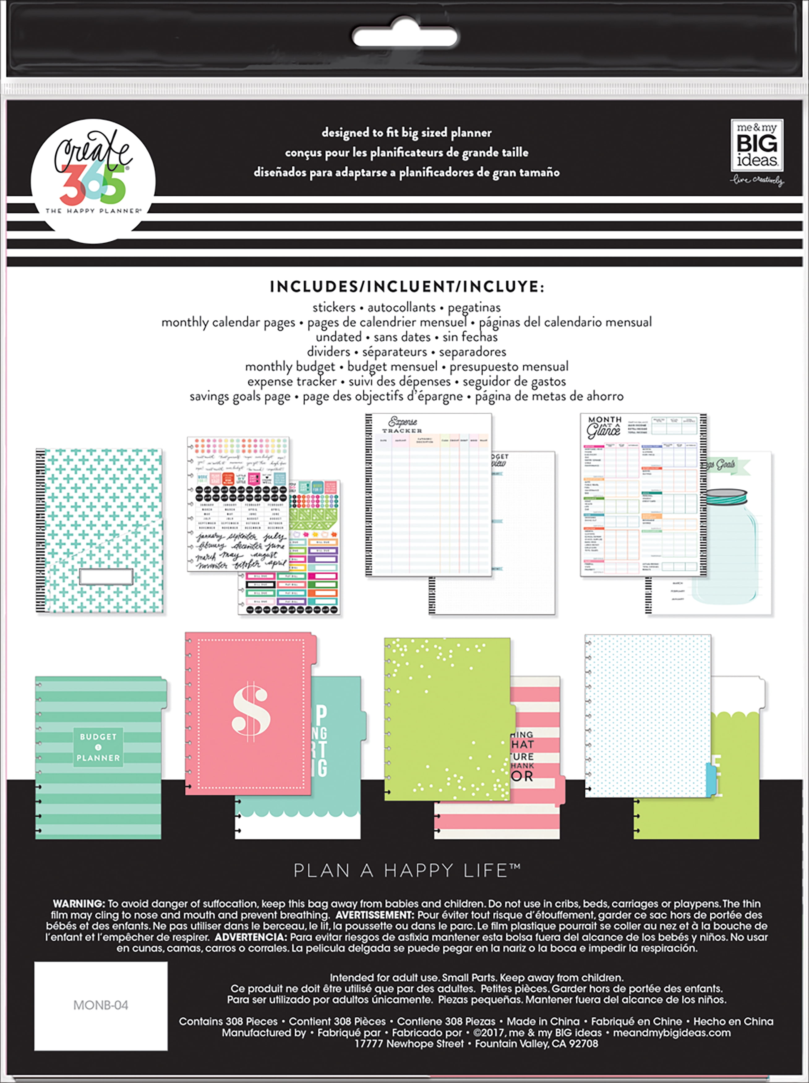 Happy Planner Undated Big Planner Extension PackBudget Walmart Canada