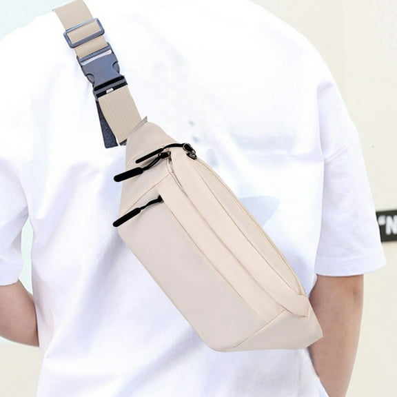 PONPRNGY Crossbody Fanny Pack for Men & Women, Large Waist Bag & Hip Bum Bag with Adjustable Strap for Outdoors Workout Traveling Casual Running Hiking Cycling