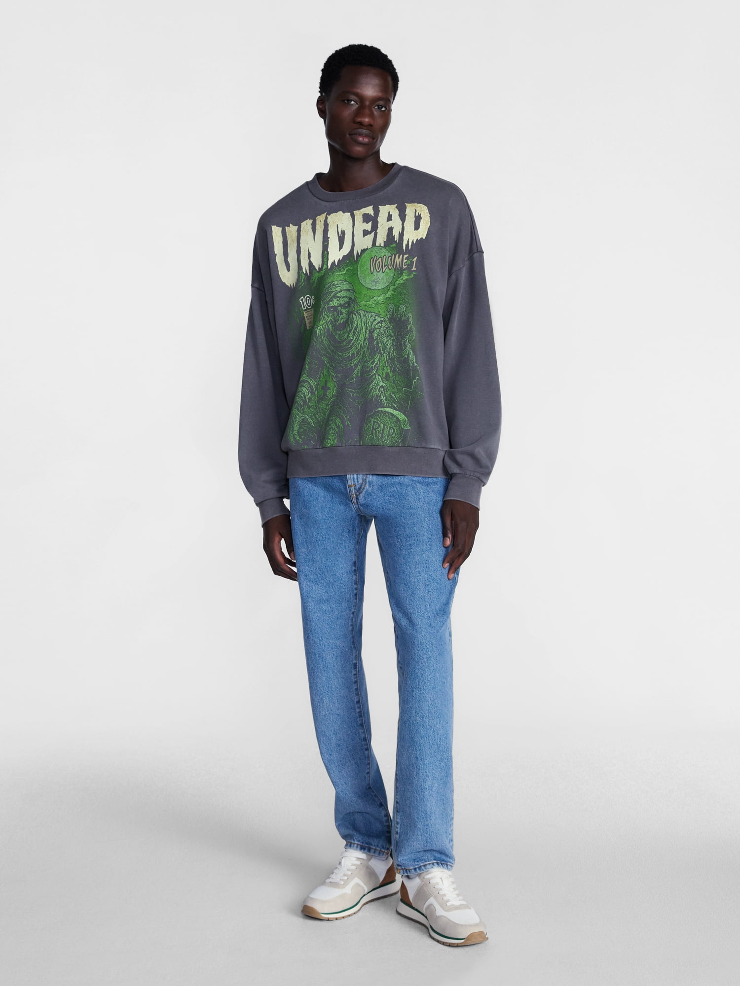 Men's Halloween Monsters Graphic Long Sleeve Sweatshirt from Way to Celebrate, Sizes XS-5XB
