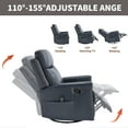 thumbnail image 6 of Newest Blue Genuine Leather Heat Massage Manual Recliner Chair with Rocker , Swivel for Living Room, 6 of 9