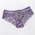 thumbnail image 5 of Gibobby Conjunto de lencería de encaje Conjunto de sujetador de encaje sin cojín, sexy, transparente, delgado, de lencería para mujer(Morado, 75C), 5 of 5