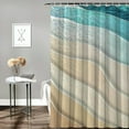 thumbnail image 2 of Awpe Bathroom Shower Curtain Set with Hooks Abstract Sea Waves Blue White Brown Gradient Stripes Ocean Theme Modern Simple Style White, 2 of 7