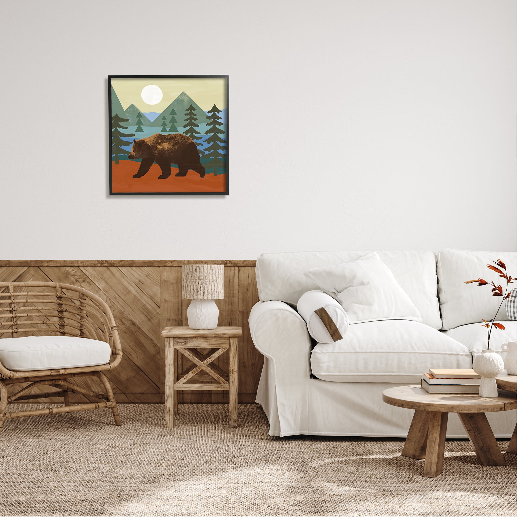 Stupell Industries Brown Bear Nature Woodlands Sunshine Camp, 24 x 24, Design by Victoria Barnes