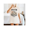thumbnail image 1 of Women's Casual Faith Mountain Print T-Shirt, Polyester, Round Neck, Short Sleeve, Regular Fit, Summer Fashion Top, 1 of 6