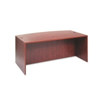 Alera Valencia Series Bow Front Desk Shell, 71" x 41.38" x 29.63", Medium Cherry