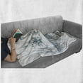 thumbnail image 6 of Landscape Soft Flannel Fleece Blanket, Boat on Calm River Trees Birds Twigs Sketch Drawing Clipart Water Minimalist, Cozy Plush for Indoor and Outdoor Use, 50" x 60", White Grey Blue, by Ambesonne, 6 of 6