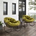 thumbnail image 6 of HONEY HOME Outdoor Papasan Rocking Chair, Oversized Indoor Rocking Chair with Cushion, Rattan Wicker Egg Chairs with Steel Frame, Porch Rocker Chairs Furniture for Garden Lawn Bedroom Living Room, 6 of 7