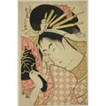 thumbnail image 2 of Ichirakutei Eisui 17x24 Black Ornate Framed Double Matted Museum Art Print Titled: The Courtesan Hinazuru of the Chojiya (1790-1823), 2 of 5