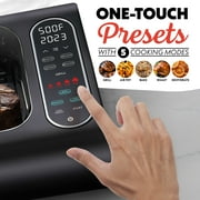 Gourmia 6 Qt Smokeless Indoor Grill & Air Fryer, 5-in-1 FoodStation, Black