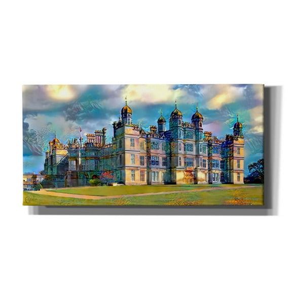 Epic Graffiti 'England Stamford Lincolnshire Burghley House' by Pedro Gavidia, Canvas Wall Art, 60"x30"