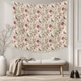 thumbnail image 5 of Vintage Pink Botanical Tapestry for Bedroom Wall Hanging Tapestry, Spring Floral Summer Birds Ceiling Backdrop Tapestries Poster Blanket Wall Decor for Teens Room Living Room Dorm 39" x 59", 5 of 8