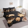 thumbnail image 3 of Homewish Chic Floral Lotus Bedding Comforter Set 7pcs for Female Men Adults,Oriental Style Queen Bedding Sets Super Cozy,Exotic Style Queen Sheet Sets,Super Cozy Room Decor,Reversible, 3 of 8