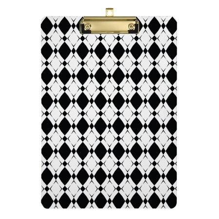 Black and White Checked Acrylic Clipboards A4 Standard Letter Size Clipboard 12.5" X 9" Clip Board for Students Teacher Office
