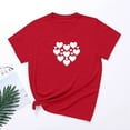thumbnail image 3 of Women's Valentine's Day Print Round Neck Short Sleeve T Shirt Running Tee Shirts Women Set Shirt for Women Shirts Long Sleeved Women's Loose Fit Tees Short Sleeve T Shirts for Women Women Extra Long, 3 of 4