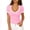 #SZR-Pink, variant on GUACER Womens Short Sleeve Shirts Basic Ribbed V Neck Color Block Slim Fit T Shirts