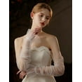 thumbnail image 5 of Zhengup Wedding Sheer Tulle Gloves Long Fingerless Gloves for Women Bridal Mesh Gloves 20s Opera Party Dance Gloves, 5 of 7