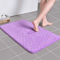 thumbnail image 1 of Lana de coral gruesa, alfombra absorbente de rebote lento, alfombra antideslizante, felpudo para uso doméstico(Purple rhombic, 50*80), 1 of 4
