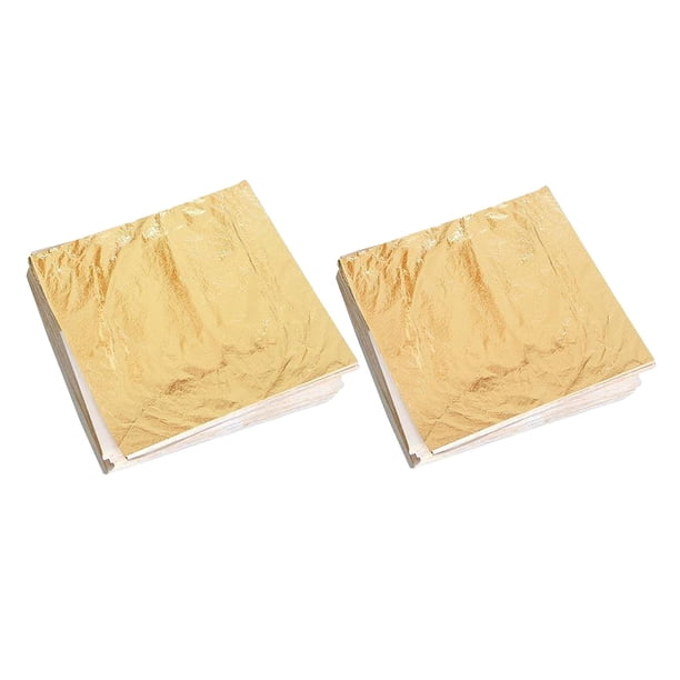 200 Piezas de Papel de Imitación de Papel Dorado Arte Artesanía 14x14 Cm Oro