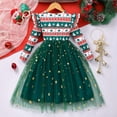 thumbnail image 4 of KaLI_Store Girl's Dresses Fall Winter Long Sleeve Ruffle Lace Holiday Party Dress Green,Size 2-3 T, 4 of 5