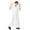 White, variant on QWIED Boys Robe Kids Arabic Thobe Short Sleeve Crew Neck Solid Color Teenage Carnival Party Gown Embroidered Robes Size 4-5