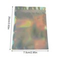 thumbnail image 5 of Matsuzay 100x Bolsas de almacenamiento Agujero colgante Papel de aluminio Mylar Zip Servicio prolongado Color holográfico del iris Almacenamiento y organización del hogar 7.5*10 cm, 5 of 5