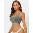thumbnail image 5 of Unique Bargains Women's Wirefree Padded Bra Straps Full Coverage Bralettes 38D Gray, 5 of 6