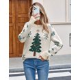 thumbnail image 2 of Cogild Christmas Sweaters for Women, Christmas Tree and Snowflake Knit Sweater, Crew Neck Long Sleeve Holiday Sweater, 2 of 9