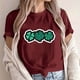 thumbnail image 4 of Puntoco Liquidación de camisetas cortas para mujer Camiseta de manga corta con cuello redondo y estampado informal a la moda para mujer, 4 of 5
