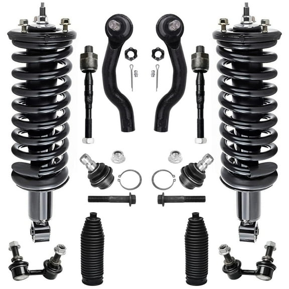 Detroit Axle - 4WD Front Struts Sway Bars Ball Joints Tie Rods Boots Kit Replacement for 2005-2019 Nissan Frontier 4.0L - 12pc Set