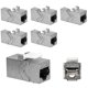 thumbnail image 1 of Acoplador de cable de red Cat6a (paquete de 6) - Acoplador de extensión de conectores de módulo blindado Cat6a compatible con Rj45 Et, 1 of 3