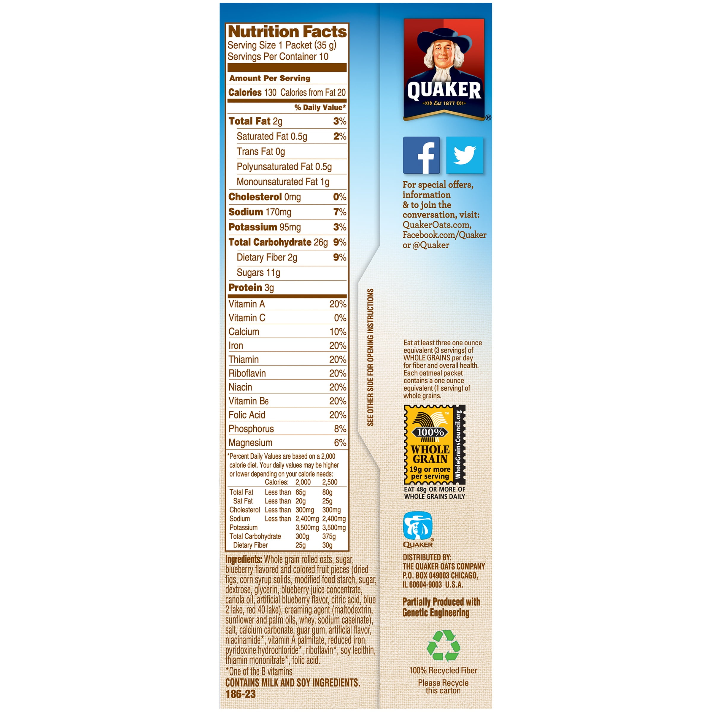 Quaker Oats Nutritional Value Besto Blog