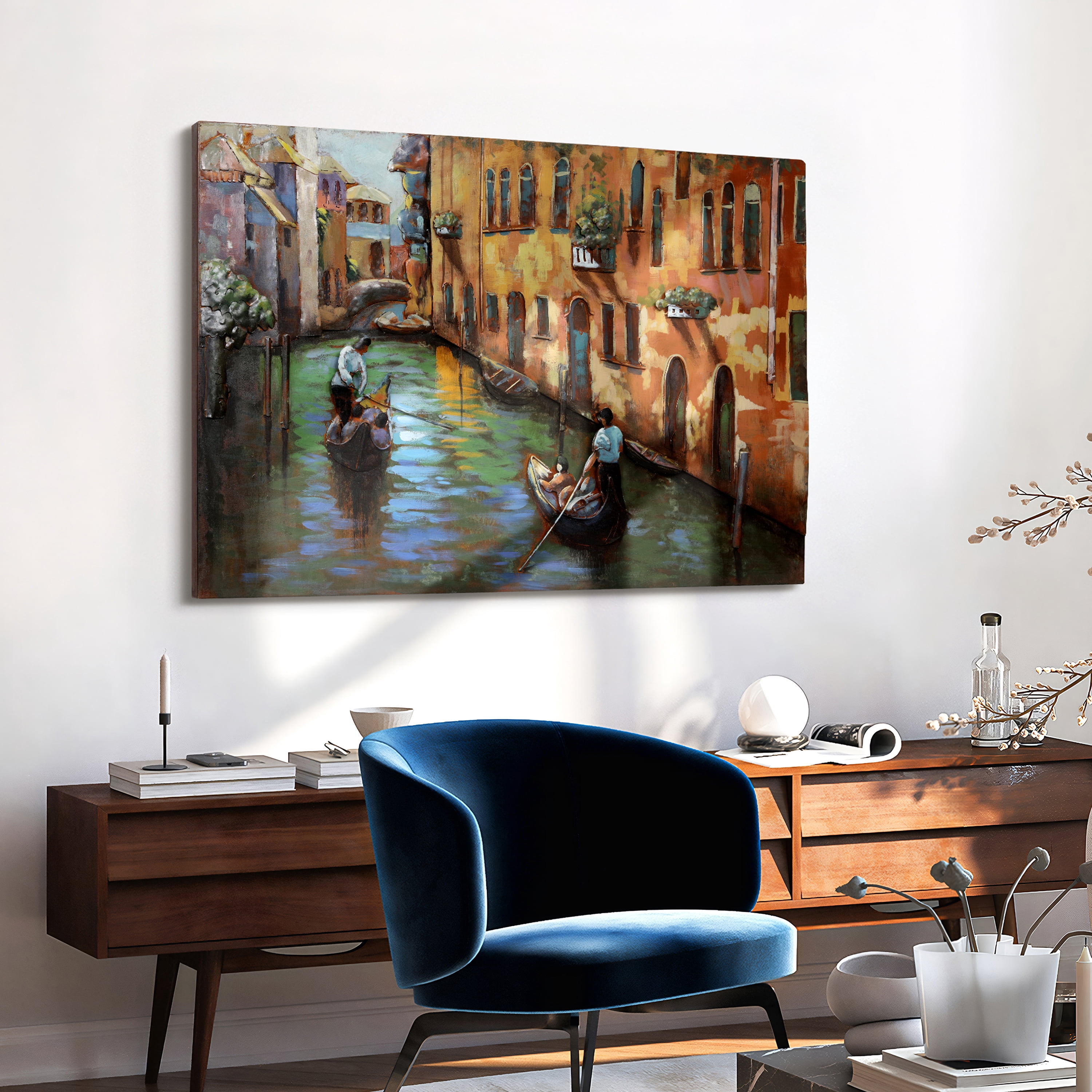 Empire Art "Venice" Mixed Media Iron Hand Painted Dimensional Wall Art