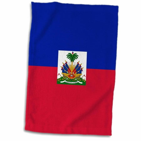 3dRose Flag of Haiti - Dark navy blue and red with Haitian coat of arms - Caribbean country world souvenir - Towel, 15 by (Best Coat Of Arms In The World)