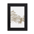 thumbnail image 1 of China Landmark sketch Marco de Fotos de escritorio imagen Arte Negro Pintura 5x7 pulgadas, 1 of 4