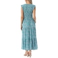 thumbnail image 3 of INSPIRE CHIC Women's Summer Dresses Casual Cap Sleeve V Neck Smocked Floral Ruffle Tiered Flowy Beach Maxi Dress XL Green, 3 of 6