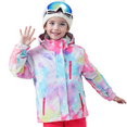 thumbnail image 3 of BGX Girls Ski Jacket Waterproof Insulated Warm Winter Snow Coat With Hooded Snowboard Skiing Jackets for Kids(8-9 Years, Watercolor), 3 of 6