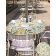 thumbnail image 4 of Blue Purple Botanical Outdoor Tablecloth - 60 Inch Round Dining Table Cover, Farmhouse Pastoral Leaf Waterproof Outdoor Table Cloth with Umbrella Hole & Zipper for Picnic/Patio/Party, 4 of 5