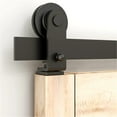 thumbnail image 3 of 3.3-4FT Double Fold For Sliding Doors Hardware Kit For Unidirectional Barn Doors Black Sliding Door Kit T-shaped, No Door ,Easy Install, 3 of 6