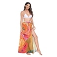 thumbnail image 2 of FORMRS Womens Beach Sarong Semi-Sheer Bikini Wrap Skirt Swimsuit Cover-ups, Pink Abstract Floral, 2 of 7