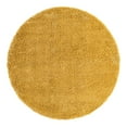 thumbnail image 2 of 6' Yellow Solid Round Shag Area Throw Rug, 2 of 5