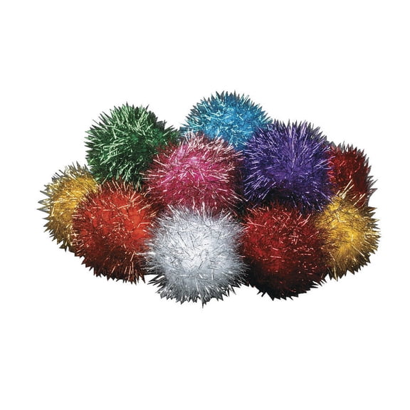 Creativity Street Glitter Pom, 1 in, Assorted Color, Pack of 40