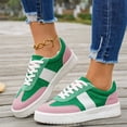 thumbnail image 5 of Womens Retro Low Top Platform Casual Shoes Bright Pink Faux Suede Non Slip Thick White Sole Comfort for Walking Shopping Daily Wear Ladies Sneakers 39, 5 of 7