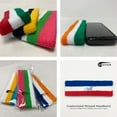 thumbnail image 4 of Couver Triple Color White Striped Sports Head Sweatband Light Orange White Navy 3 Pack, 4 of 6