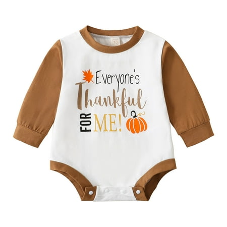 

Cartoon Print Baby Jumpsuits Tops Boys Girls Thanksgiving Day Long Sleeve Cartoon Prints Pullover Romper Sweatshirt Bodysuits