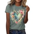 thumbnail image 1 of YDLCAFD T-Shirt Décontracté Mode Imprimé Col Rond Manches Courtes pour Femmes de Pâques, 1 of 4