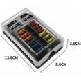 6/12 Way 12V Fuse Box, Fuse Holder Blade Fuse Blocks with 16 Fuses 6